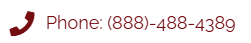 Phone icon followed by text displaying a contact number: (888)-488-4389.